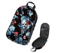 Eslifey Borsa organizer per utensili da cucina da viaggio, con teschi del giorno dei morti, uccello, rosa, motivo a diamante, borsa portatile per barbecue, campeggio, pentole, kit da cucina