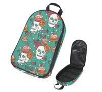 Eslifey Borsa organizer per utensili da cucina da viaggio, con teschi e serpenti rossi, modello senza cuciture, portatile, per barbecue, campeggio, pentole, kit da cucina, Multicolore 12