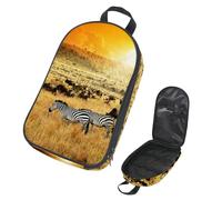 Eslifey Borsa organizer per utensili da cucina da viaggio, con zebra con fiore, borsa portatile per barbecue, kit da cucina, Multicolore 4., 14.7x8.74x2.17in/36x22.2x25.5cm, Organizer per borse