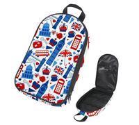Eslifey Borsa organizer per utensili da cucina da viaggio, in stile inglese, con elementi Londra, portatile, per barbecue, campeggio, pentole, Multicolore 7, 14.7x8.74x2.17in/36x22.2x25.5cm, Organizer