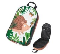 Eslifey Borsa organizer per utensili da cucina da viaggio, motivo dinosauro tirannosauro, ossa e impronte di piedi, portatile, per barbecue, campeggio, pentole e utensili da cucina, Multicolore 15