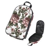Eslifey Borsa organizer per utensili da cucina da viaggio, vintage, tribale, mandala, fiore, cerchio, arancione, borsa portatile per barbecue, campeggio, pentole kit da cucina, Multicolore 2