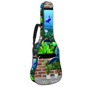 Eslifey Borsa per chitarra acustica 3D Wall Design di Fish Out from Aquarium Tracolla regolabile Custodia per chitarra Gig Bag 40 41 42 pollici, Multicolore 1., 42.9x16.9x4.7 in, Organizer per borse