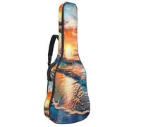 Eslifey Borsa per chitarra acustica Beach Sunset blu acqua tracolla regolabile custodia chitarra Gig Bag 40 41 42 pollici, Multicolore, 42.9x16.9x4.7 in, Organizer per borse