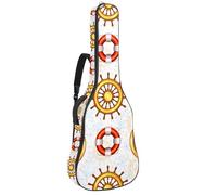 Eslifey Borsa per chitarra acustica con granchio da spiaggia, tracolla regolabile, custodia per chitarra da 100 cm a 106 cm, Multicolore 3, 42.9x16.9x4.7 in, Organizer per borse