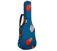 Eslifey Borsa per chitarra acustica con granchio da spiaggia, tracolla regolabile, custodia per chitarra da 100 cm a 106 cm, Multicolore 5., 42.9x16.9x4.7 in, Organizer per borse