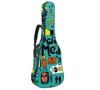 Eslifey Borsa per chitarra acustica Social Media Tracolla Regolabile Custodia per Chitarra Gig Bag 40 41 42 Pollici, Multicolore 1., 42.9x16.9x4.7 in, Organizer per borse