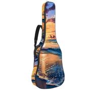 Eslifey Borsa per chitarra acustica Summer Beach Sunset tracolla regolabile custodia chitarra Gig Bag 40 41 42 pollici, Multicolore, 42.9x16.9x4.7 in, Organizer per borse