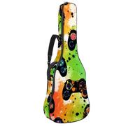 Eslifey Borsa per chitarra acustica Tie Dye Game Controller Tracolla regolabile Custodia per chitarra Gig Bag 40 41 42 pollici, Colore 1, 42.9x16.9x4.7 in