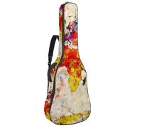 Eslifey Borsa per chitarra acustica vintage Old Grunge mappa del mondo, tracolla regolabile, custodia per chitarra da concerto 40 41 42 pollici, Multicolore 1., 42.9x16.9x4.7 in, Organizer per borse