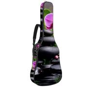 Eslifey Borsa per chitarra acustica Zen basalto Stone Orchidea tracolla regolabile custodia per chitarra Gig Bag 40 41 42 pollici, Multicolore, 42.9x16.9x4.7 in, Organizer per borse