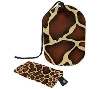 Eslifey Borsa per cosmetici da viaggio, borsa da trucco a barile, borsa multifunzionale per articoli da toeletta con tasca rotonda per riporre oggetti, pelle di giraffa, Multicolore,