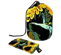 Eslifey Borsa per cosmetici da viaggio, borsa da trucco a barile, borsa multifunzionale per articoli da toeletta con tasca portaoggetti rotonda, bulldog inglese, Multicolore 8., 9.9x6.9in/25.2x17.6cm