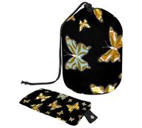 Eslifey Borsa per cosmetici da viaggio, borsa da trucco a barile, borsa multifunzionale per articoli da toeletta con tasca rotonda per riporre oggetti, mucca contro un pascolo, Multicolore 9,