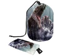 Eslifey Borsa per cosmetici da viaggio, borsa da trucco a barile, borsa multifunzionale per articoli da toeletta con tasca portaoggetti rotonda, bulldog inglese, Multicolore 9, 9.9x6.9in/25.2x17.6cm