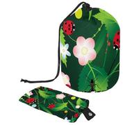 Eslifey Borsa per cosmetici da viaggio, borsa per il trucco a barile, borsa multifunzionale per articoli da toeletta con tasca rotonda per riporre oggetti, motivo giraffa oro rosa, Multicolore 2.,