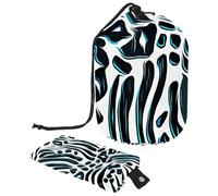 Eslifey Borsa per cosmetici da viaggio, borsa per il trucco a barile, borsa multifunzionale per articoli da toeletta con tasca rotonda per riporre oggetti, motivo giraffa oro rosa, Multicolore 7,