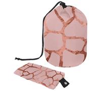 Eslifey Borsa per cosmetici da viaggio, borsa per il trucco a barile, borsa multifunzionale per articoli da toeletta con tasca rotonda per riporre oggetti, motivo giraffa oro rosa, Multicolore 1.,