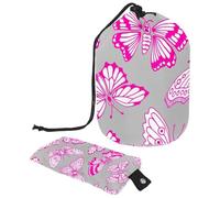 Eslifey Borsa per cosmetici da viaggio, borsa per il trucco a barile, borsa multifunzionale per articoli da toeletta con tasca rotonda per riporre oggetti, motivo giraffa oro rosa, Multicolore 5.,