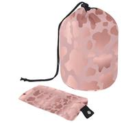 Eslifey Borsa per cosmetici da viaggio, borsa per il trucco a barile, borsa multifunzionale per articoli da toeletta con tasca rotonda per riporre oggetti, motivo giraffa oro rosa, Multicolore 3,