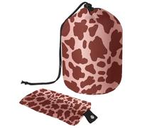 Eslifey Borsa per cosmetici da viaggio, borsa per il trucco a barile, borsa multifunzionale per articoli da toeletta con tasca rotonda per riporre oggetti, motivo giraffa oro rosa, Multicolore 6.,