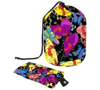 Eslifey Borsa per cosmetici da viaggio, borsa per il trucco a barile, borsa multifunzionale per articoli da toeletta con tasca rotonda per riporre oggetti, motivo giraffa oro rosa, Multicolore 8.,
