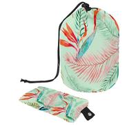 Eslifey Borsa per cosmetici da viaggio, borsa per il trucco a botte, borsa multifunzionale per articoli da toeletta con tasca portaoggetti rotonda, motivo Hello Summer ananas fenicotteri, Multicolore
