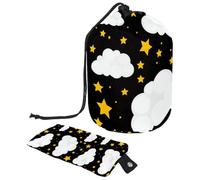 Eslifey Borsa per cosmetici da viaggio, borsa per il trucco a botte, borsa multifunzionale per articoli da toeletta con tasca rotonda per riporre oggetti, foglie e piante botaniche, Multicolore 5.,