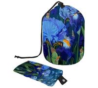 Eslifey Borsa per cosmetici da viaggio, borsa per il trucco, borsa multifunzionale per articoli da toeletta con tasca rotonda per riporre oggetti, iris di notte, Multicolore, 9.9x6.9in/25.2x17.6cm