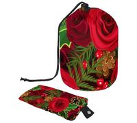 Eslifey Borsa per cosmetici da viaggio, borsa per il trucco, borsa multifunzionale per articoli da toeletta borsa rotonda organizer tasca portaoggetti, carino cartone animato cane amore cuore