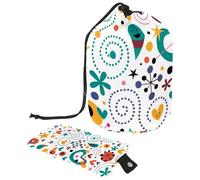 Eslifey Borsa per cosmetici da viaggio, borsa per trucco a botte, borsa multifunzionale per articoli da toeletta con tasca rotonda per riporre oggetti, gelato che scorre con motivo biscotto,