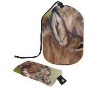 Eslifey Borse cosmetiche da viaggio Borsa per il trucco a barile, Borsa multifunzionale da toilette Secchio Borse rotonde Organizzatore Tasca di stoccaggio, Asino Abbraccia Pittura, Multicolore,