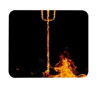 Eslifey Comodo tappetino per il mouse con immagine astratta del tridente che brucia il fuoco, tappetino per mouse da scrivania, 21 x 25 cm, base in gomma antiscivolo, migliora velocità e precisione