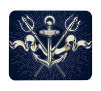 Eslifey Comodo tappetino per il mouse da scrivania con motivo Tridente nautico con ancora nautica, tappetino per mouse da 21 x 25 cm, base in gomma antiscivolo, migliora velocità e precisione