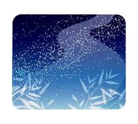 Eslifey Comodo tappetino per il mouse da scrivania con Via Lattea e bambù blu con foglie di bambù, 21 x 25 cm, base in gomma antiscivolo, migliora velocità e precisione