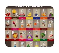 Eslifey Comodo tappetino per mouse con alfabeto dalla A alla Z, tappetino per mouse da scrivania 21 x 25 cm, base in gomma antiscivolo, migliora velocità e precisione