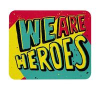 Eslifey Comodo tappetino per mouse da scrivania con scritta "We Are Heroes", 21 x 25 cm, base in gomma antiscivolo, migliora velocità e precisione