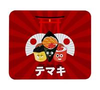Eslifey Comodo tappetino per mouse da scrivania, motivo: fan del sushi rosso, 21 x 25 cm, base in gomma antiscivolo, migliora velocità e precisione