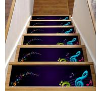 Eslifey Confezione da 15 gradini antiscivolo per scale, per interni, per gradini in legno, bordi per scale, per bambini, anziani e animali domestici, con adesivo riutilizzabile, note musicali