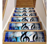 Eslifey Confezione da 15 tappetini antiscivolo per scale, 20,3 x 76,2 cm, per interni, per gradini in legno, bordi per scale, per bambini, anziani e animali domestici, con adesivo riutilizzabile, note