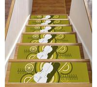 Eslifey Confezione da 15 tappetini antiscivolo per scale da interni, per gradini in legno, bordi per scale, per bambini, anziani e animali domestici, con adesivo riutilizzabile, musica con chitarra