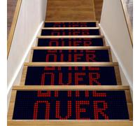 Eslifey Confezione da 15 tappetini antiscivolo per scale da interni, per gradini in legno, bordi per scale, per bambini, anziani e animali domestici, con adesivo riutilizzabile, Game over