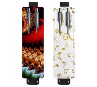 Eslifey Confezione da 2 portapenne portatili, bellissimo portamatite con motivo floreale ditsy per 2 o 3 penne, fascia elastica regolabile, rimovibile, Multicolore 6, 6.1x1.8in/15.4x4.6cm