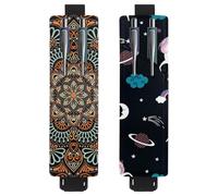 Eslifey Confezione da 2 portapenne portatili, con teschi e serpenti rossi, senza cuciture, custodia per penne per 2 o 3 penne, fascia elastica regolabile, rimovibile, Multi 15 , 6.1x1.8in/15.4x4.6cm