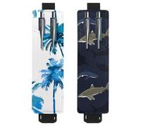 Eslifey Confezione da 2 portapenne portatili, con teschi e serpenti rossi, senza cuciture, custodia per penne per 2 o 3 penne, fascia elastica regolabile, rimovibile, Multicolore 10, 6.1x1.8in