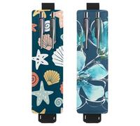 Eslifey Confezione da 2 portapenne portatili, motivo scimmia rossa e fiore d'oro, custodia per penne per 2 o 3 penne, fascia elastica regolabile, rimovibile, Multi 11, 6.1x1.8in/15.4x4.6cm