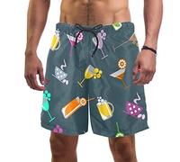 Eslifey - Costume da bagno da uomo, da cocktail, da birra, in vetro, con elastico Multi M