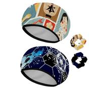 Eslifey Cuffia da doccia riutilizzabile con elastici per capelli da donna, impermeabile, elastica, per capelli lunghi, motivo simbolo della cultura giapponese, 2 pezzi