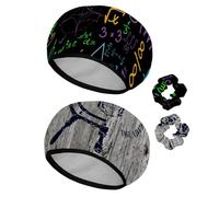 Eslifey Cuffia da doccia riutilizzabile con elastici per capelli da donna, impermeabile, elastica, per capelli lunghi, calcoli matematici geometrici, equazioni, calcoli