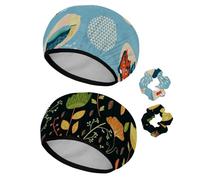 Eslifey Cuffia da doccia riutilizzabile con elastici per capelli da donna, impermeabile, elastica, per capelli lunghi, motivo simbolo della cultura giapponese, 2 pezzi